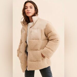 Anthropologie “If By Sea” Sherpa Puffer Jacket – Size Medium